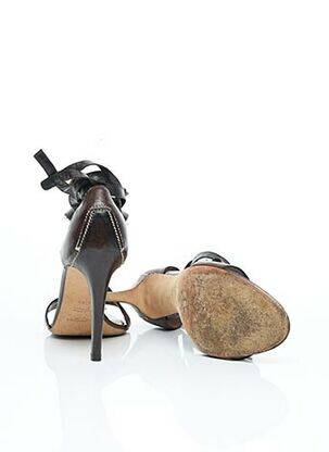 Sandale/pantofi decupați material neted toc înalt de 10cm și mai mult maro YVES SAINT LAURENT femeie