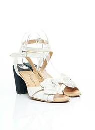 Sandale/pantofi decupați închidere cu buclă(e) toc de 7 la 9 cm alb DRIES VAN NOTEN femeie
