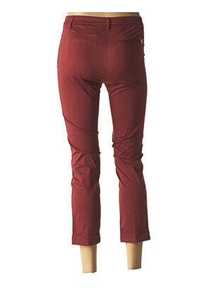 Pantalon 7/8 țesătură poplin talie joasă maro MANILA GRACE femeie