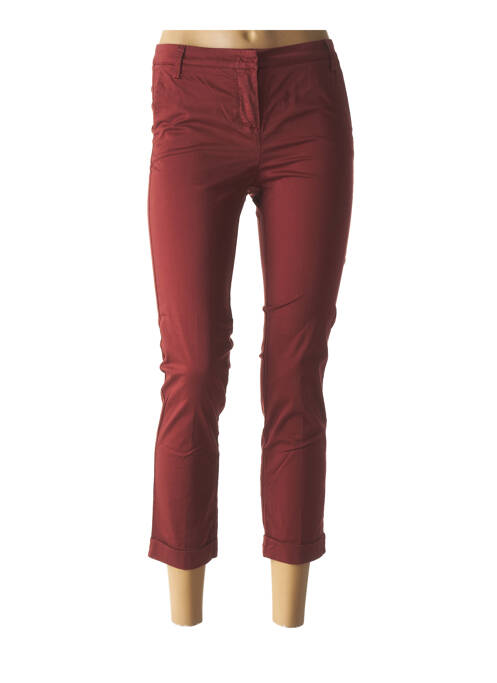 Pantalon 7/8 țesătură poplin talie joasă maro MANILA GRACE femme