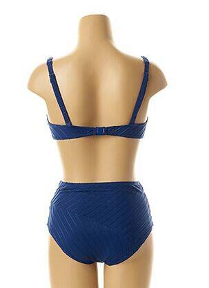 Costum de baie din două piese închidere cu agrafă albastru LOU femeie
