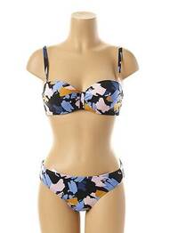 Costum de baie din două piese elasticitate top sutien modelat albastru LOU femeie