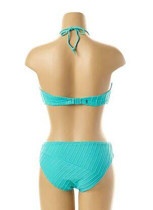 Costum de baie din două piese elasticitate top sutien modelat albastru LOU femeie