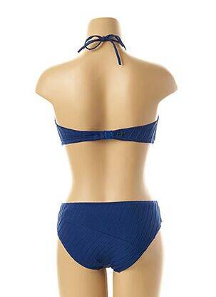 Costum de baie din două piese elasticitate top sutien modelat albastru LOU femeie