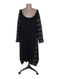 Rochie midi mâneci 3/4 mâneci 3/4 negru G!OZE femme