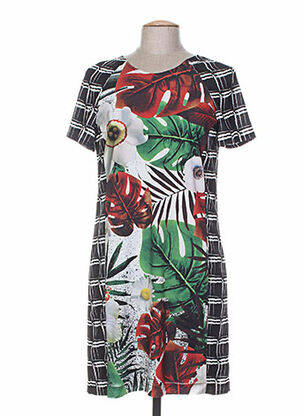 Rochie midi imprimeu fantezie mâneci scurte negru G!OZE femeie