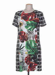 Rochie midi imprimeu fantezie mâneci scurte negru G!OZE femeie