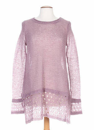 Pulover tunică guler rotund mâneci lungi violet G!OZE femeie