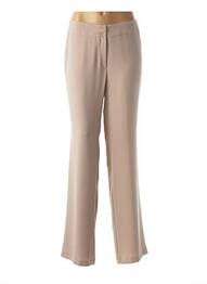 Pantalon drept închidere cu fermoar sub clapetă cu nasturi bej ANNE KELLY femme
