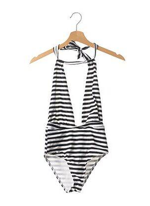 Costum de baie dintr-o singură piesă elasticitate top triunghiuri negru SANS MARQUE femeie