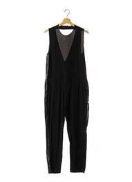 Salopetă-pantalon țesătură crep negru 8PM femme