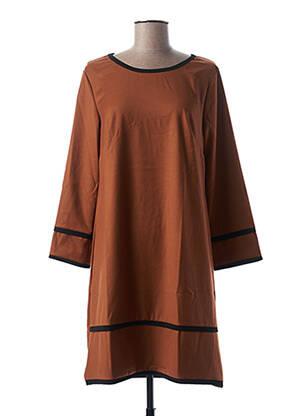 Rochie midi maro BLANC BOHEME femeie