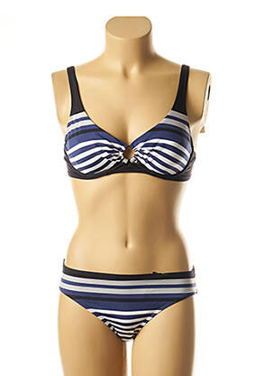 Costum de baie din două piese elasticitate albastru LOU femeie