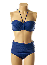 Costum de baie din două piese elasticitate top sutien modelat albastru LOU femme