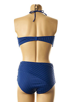 Costum de baie din două piese elasticitate top sutien modelat albastru LOU femeie