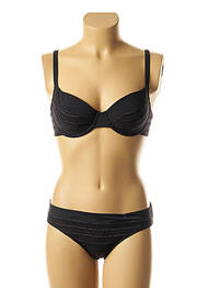 Costum de baie din două piese elasticitate top sutien modelat negru LOU femme