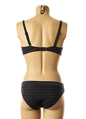 Costum de baie din două piese elasticitate top sutien modelat negru LOU femeie