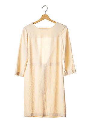 Rochie midi mâneci 3/4 mâneci 3/4 bej MASSIMO DUTTI femeie