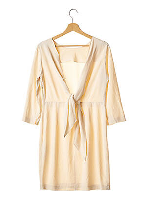 Rochie midi mâneci 3/4 mâneci 3/4 bej MASSIMO DUTTI femeie