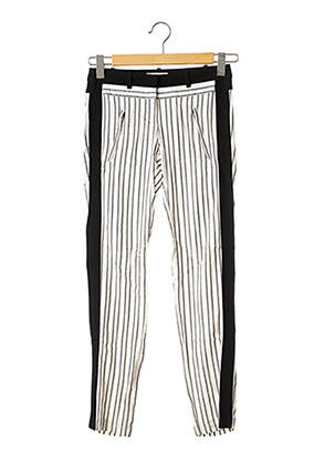 Pantalon drept închidere cu fermoar sub clapetă cu cârlig mărime normală alb MAJE femeie