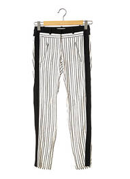 Pantalon drept închidere cu fermoar sub clapetă cu cârlig mărime normală alb MAJE femeie