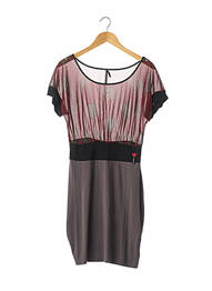 Rochie midi imprimeu fantezie mâneci scurte gri FORNARINA femeie