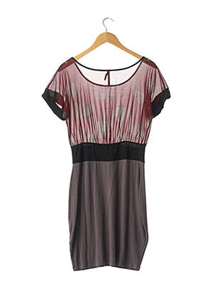 Rochie midi imprimeu fantezie mâneci scurte gri FORNARINA femeie