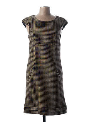 Rochie midi închidere cu fermoar la spate mâneci scurte bej TEENFLO femeie