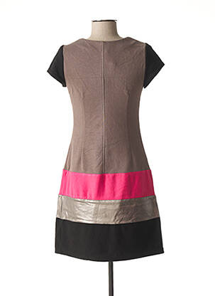 Rochie scurtă mâneci scurte mâneci scurte gri MISS CAPTAIN femeie
