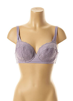 Sutien efect material satinat top sutien modelat violet LEJABY femeie