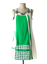 Rochie midi imprimeu fantezie fără mâneci verde L33 femme