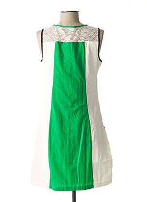 Rochie midi imprimeu fantezie fără mâneci verde L33 femeie