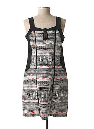 Rochie midi imprimeu fantezie bretele subțiri negru L33 femeie