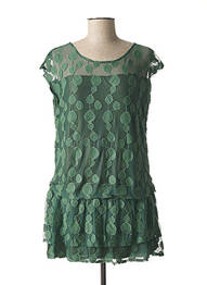 Tunică mâneci scurte guler rotund verde L33 femme