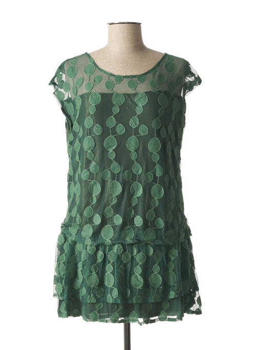 Tunică mâneci scurte verde L33 femeie