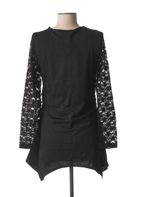 Tunică mâneci lungi guler rotund negru L33 femme