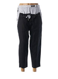 Pantalon trei sferturi talie elastică negru KOKOMARINA femeie