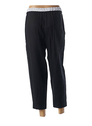 Pantalon trei sferturi talie elastică negru KOKOMARINA femeie