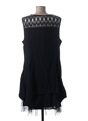 Rochie midi imprimeu fantezie fără mâneci negru L33 femeie