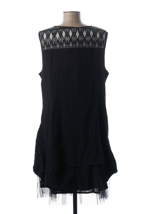 Rochie midi imprimeu fantezie fără mâneci negru L33 femme