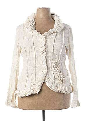 Jachete elegante închidere cu nasturi pe față bej L33 femme