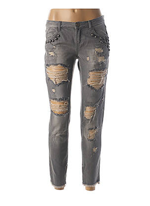 Blugi cu croială slim gri BSB femeie