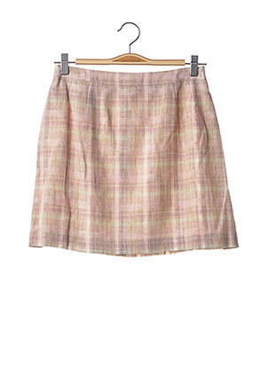 Fustă scurtă țesătură tweed roz TEENFLO femeie