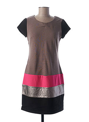 Rochie scurtă maro MISS CAPTAIN femeie