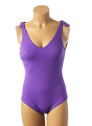 Costum de baie dintr-o singură piesă efect material satinat top triunghiuri violet SIMONE PERELE femeie
