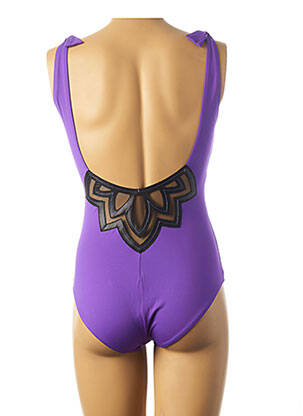 Costum de baie dintr-o singură piesă efect material satinat top triunghiuri violet SIMONE PERELE femeie