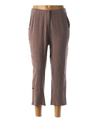 Pantalon trei sferturi talie elastică maro GUY DUBOUIS femme