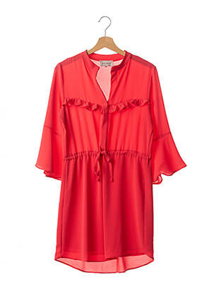 Rochie scurtă croială fluidă mâneci 3/4 roșu AMELIE & AMELIE femeie