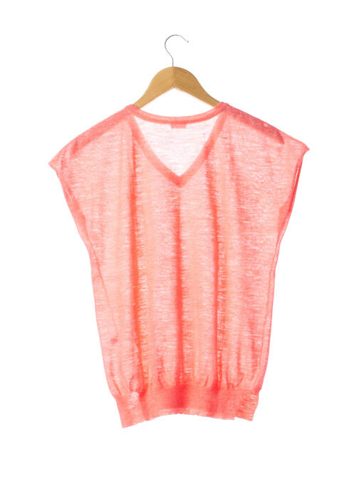 Pulover finisaj cu mansete elastice fără mâneci roz CLOSED femme