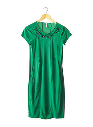 Rochie midi mâneci scurte mâneci scurte verde INDIES femeie